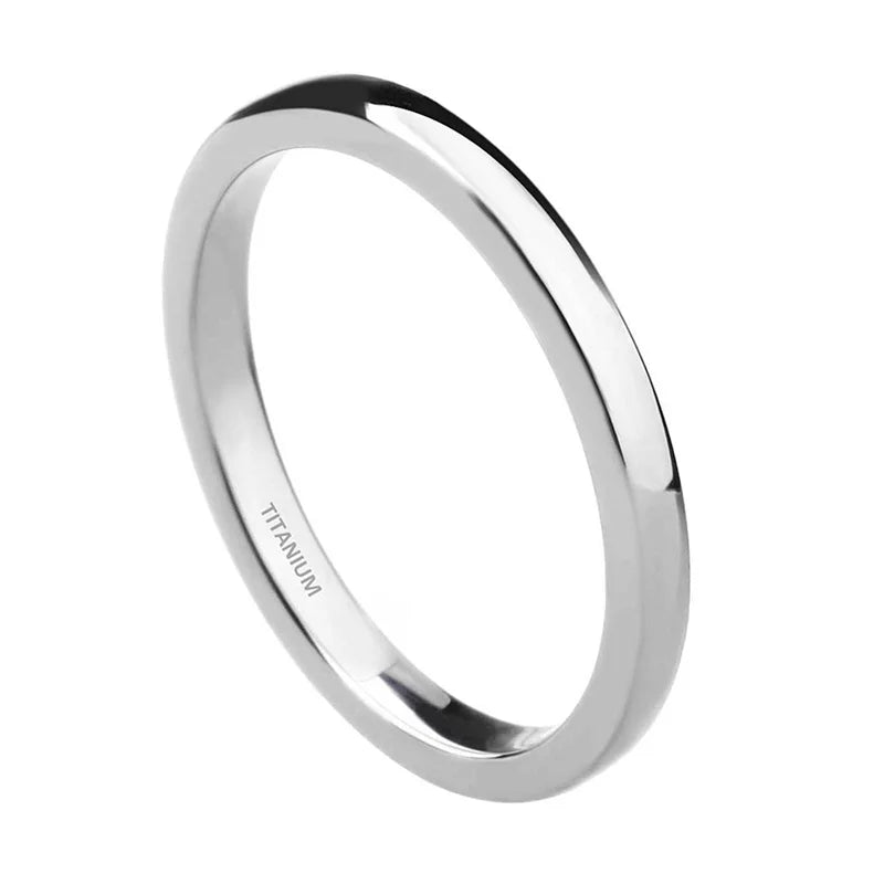 TIGRADE 2/4/6/8mm Mens Wedding Band Polished Women Titanium Simple Engagement Classic Rings Black Silver Color Lady anel 3-15