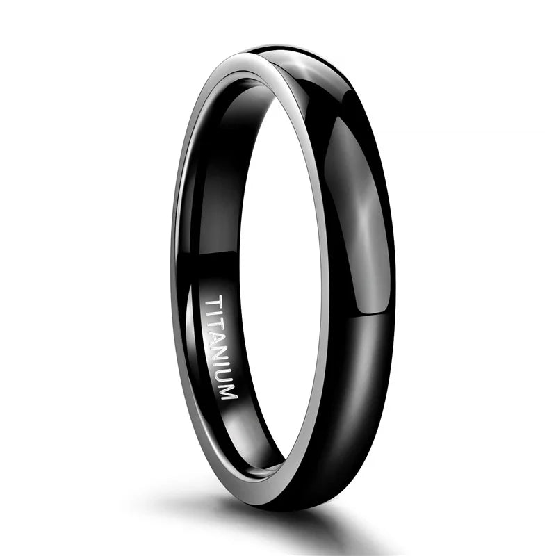 TIGRADE 2/4/6/8mm Mens Wedding Band Polished Women Titanium Simple Engagement Classic Rings Black Silver Color Lady anel 3-15