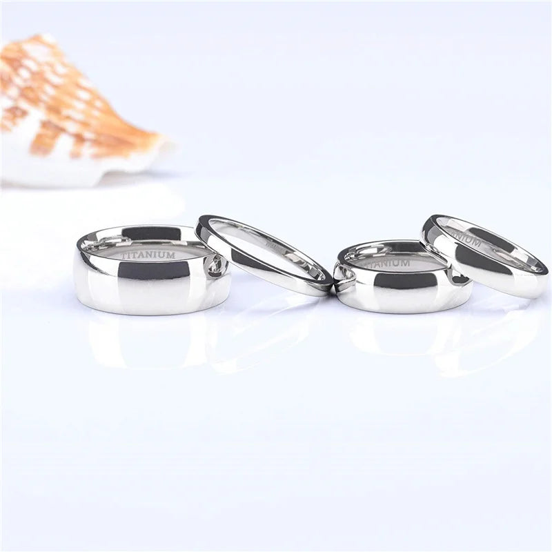 TIGRADE 2/4/6/8mm Mens Wedding Band Polished Women Titanium Simple Engagement Classic Rings Black Silver Color Lady anel 3-15