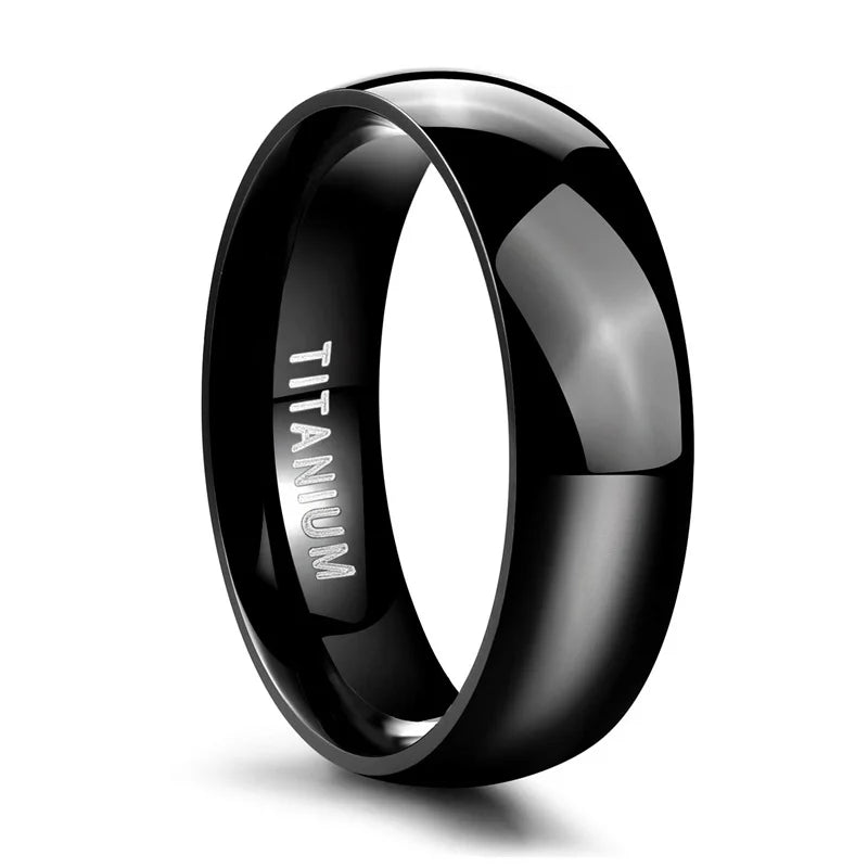 TIGRADE 2/4/6/8mm Mens Wedding Band Polished Women Titanium Simple Engagement Classic Rings Black Silver Color Lady anel 3-15