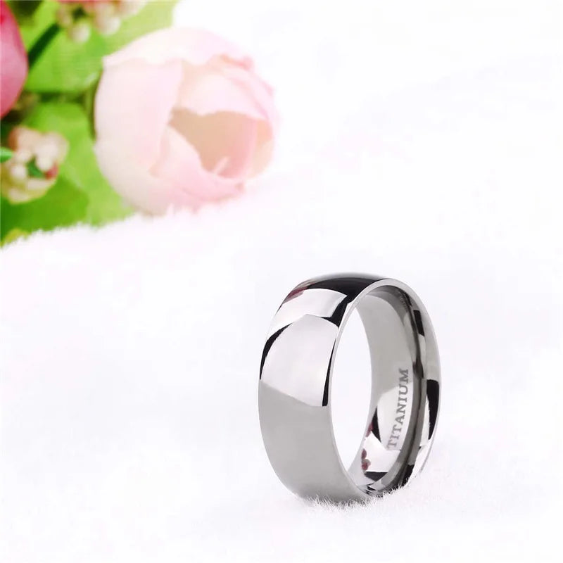 TIGRADE 2/4/6/8mm Mens Wedding Band Polished Women Titanium Simple Engagement Classic Rings Black Silver Color Lady anel 3-15