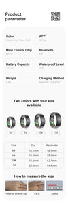 AMZMAX R02 Smart Ring Multi-sports Modes Pedometer Fitness Tracker Health Monitoring IP68 Waterproof Military Grade Smart Ring