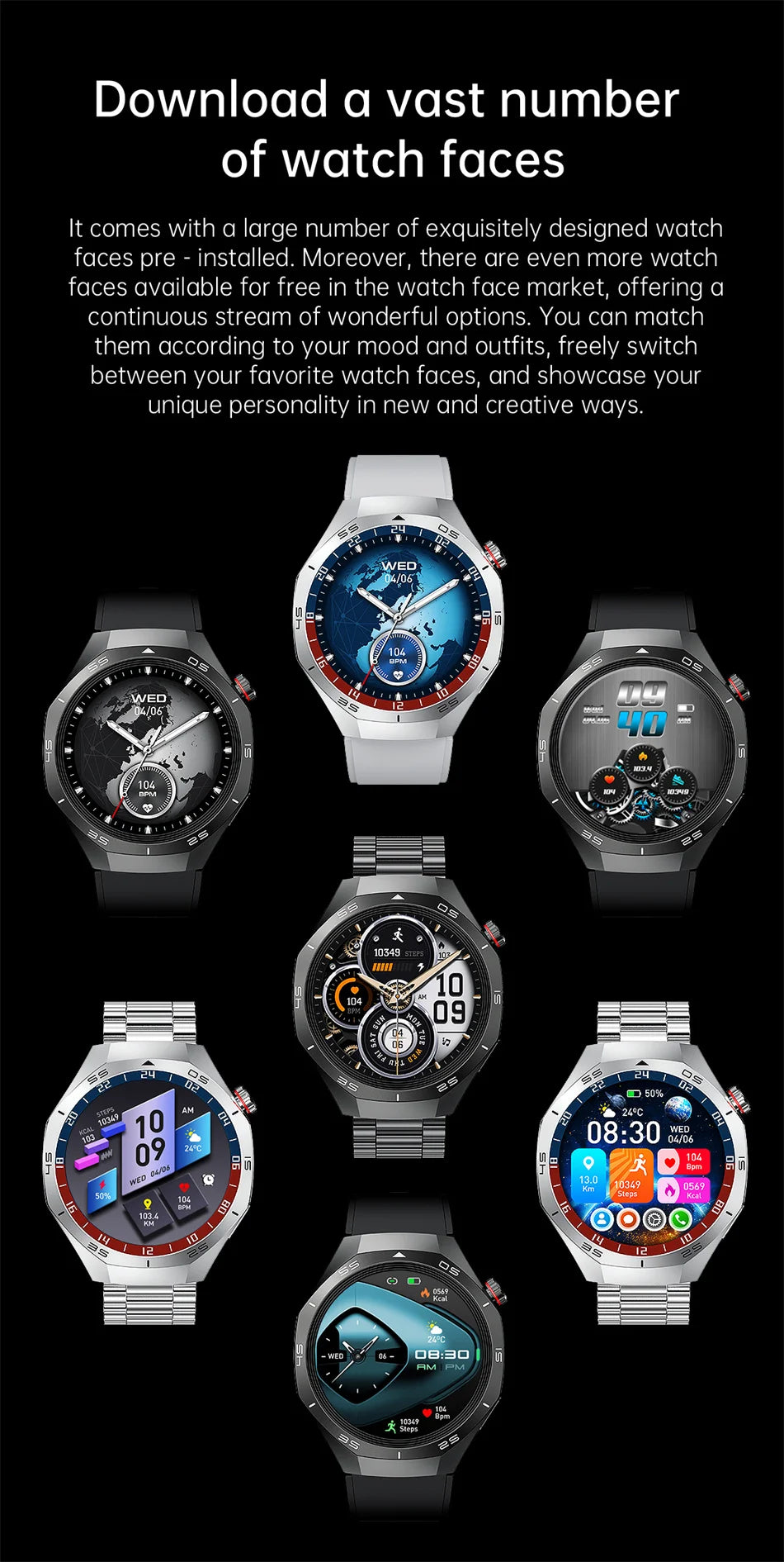 Huawei Watch GT5 Pro 
ساعة ذكية بشاشة HD، تدعم GPS، مكالمات بلوتوث، ومراقبة صحية شاملة. تصميم أنيق، مقاومة للماء، وبطارية