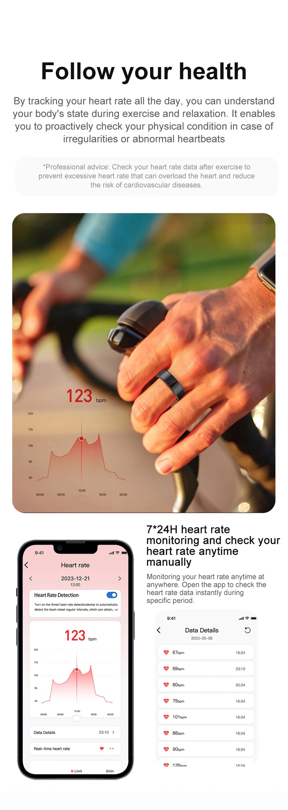 AMZMAX R02 Smart Ring Multi-sports Modes Pedometer Fitness Tracker Health Monitoring IP68 Waterproof Military Grade Smart Ring