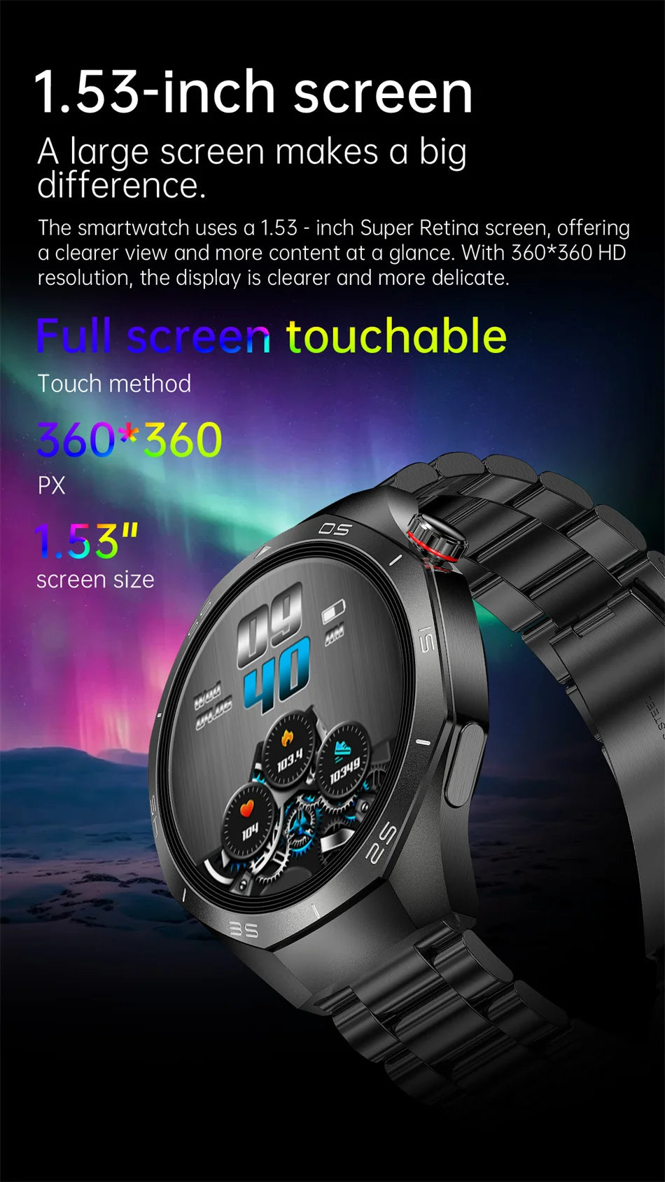 Huawei Watch GT5 Pro 
ساعة ذكية بشاشة HD، تدعم GPS، مكالمات بلوتوث، ومراقبة صحية شاملة. تصميم أنيق، مقاومة للماء، وبطارية