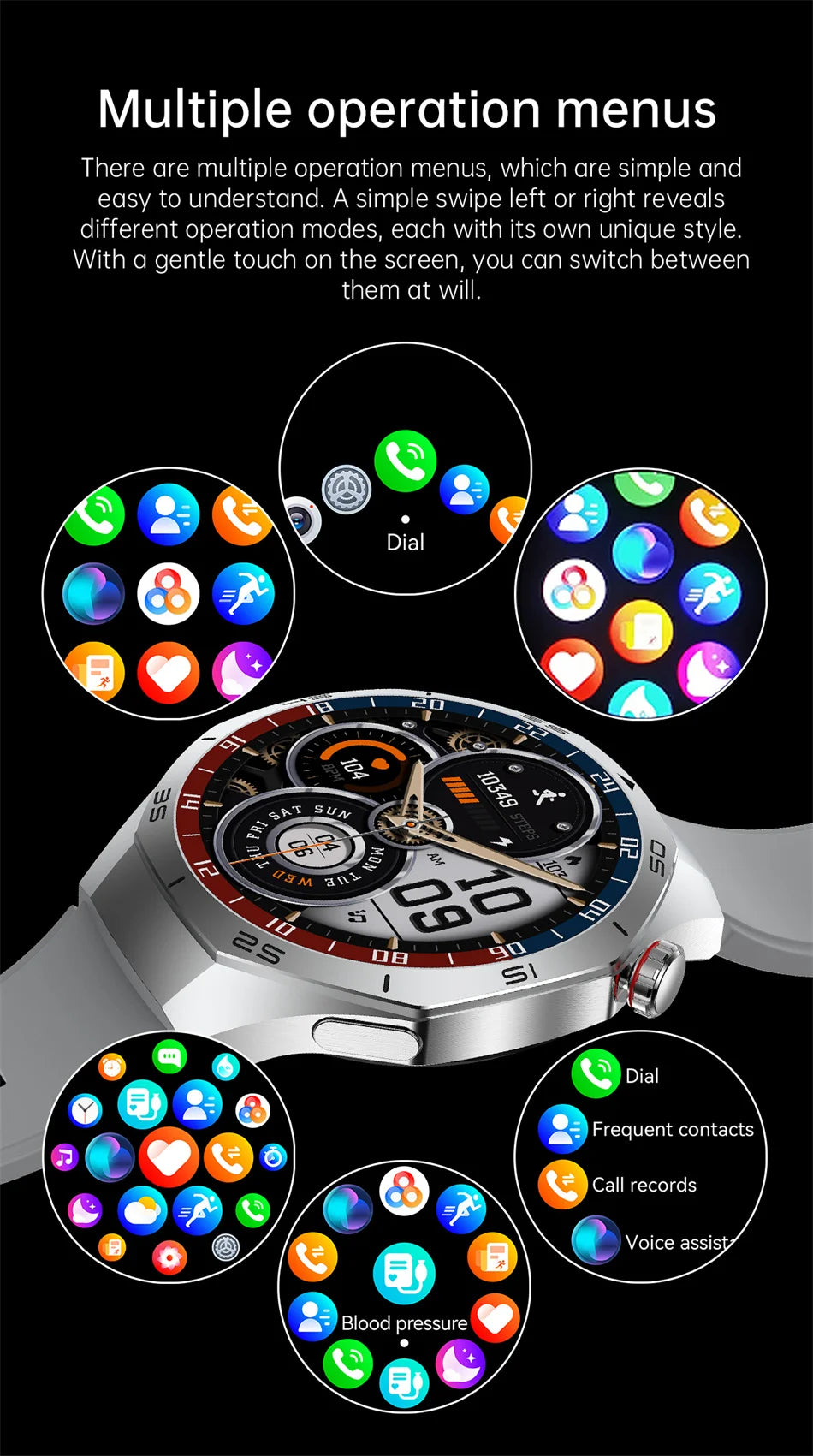 Huawei Watch GT5 Pro 
ساعة ذكية بشاشة HD، تدعم GPS، مكالمات بلوتوث، ومراقبة صحية شاملة. تصميم أنيق، مقاومة للماء، وبطارية