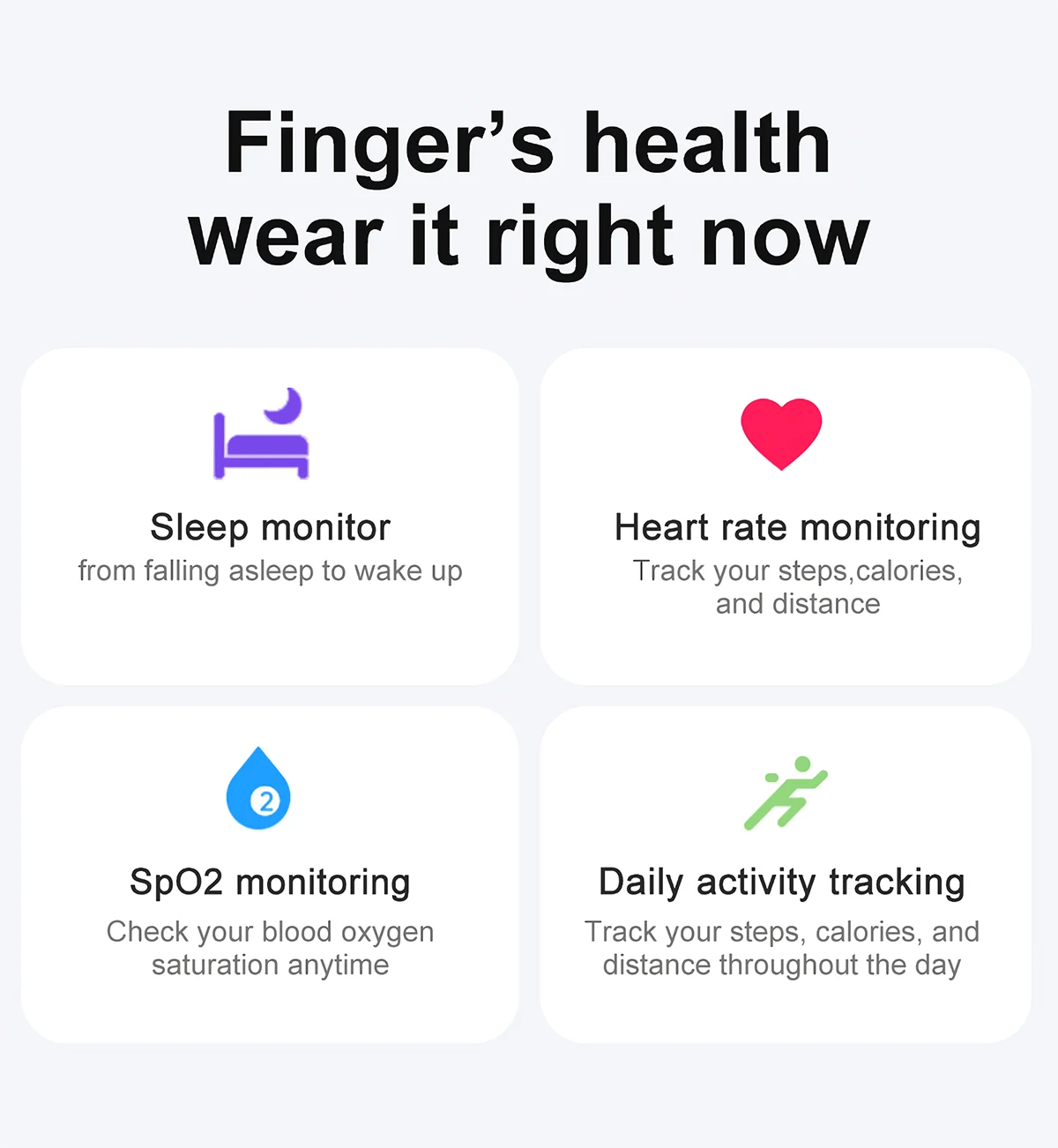 AMZMAX R02 Smart Ring Multi-sports Modes Pedometer Fitness Tracker Health Monitoring IP68 Waterproof Military Grade Smart Ring
