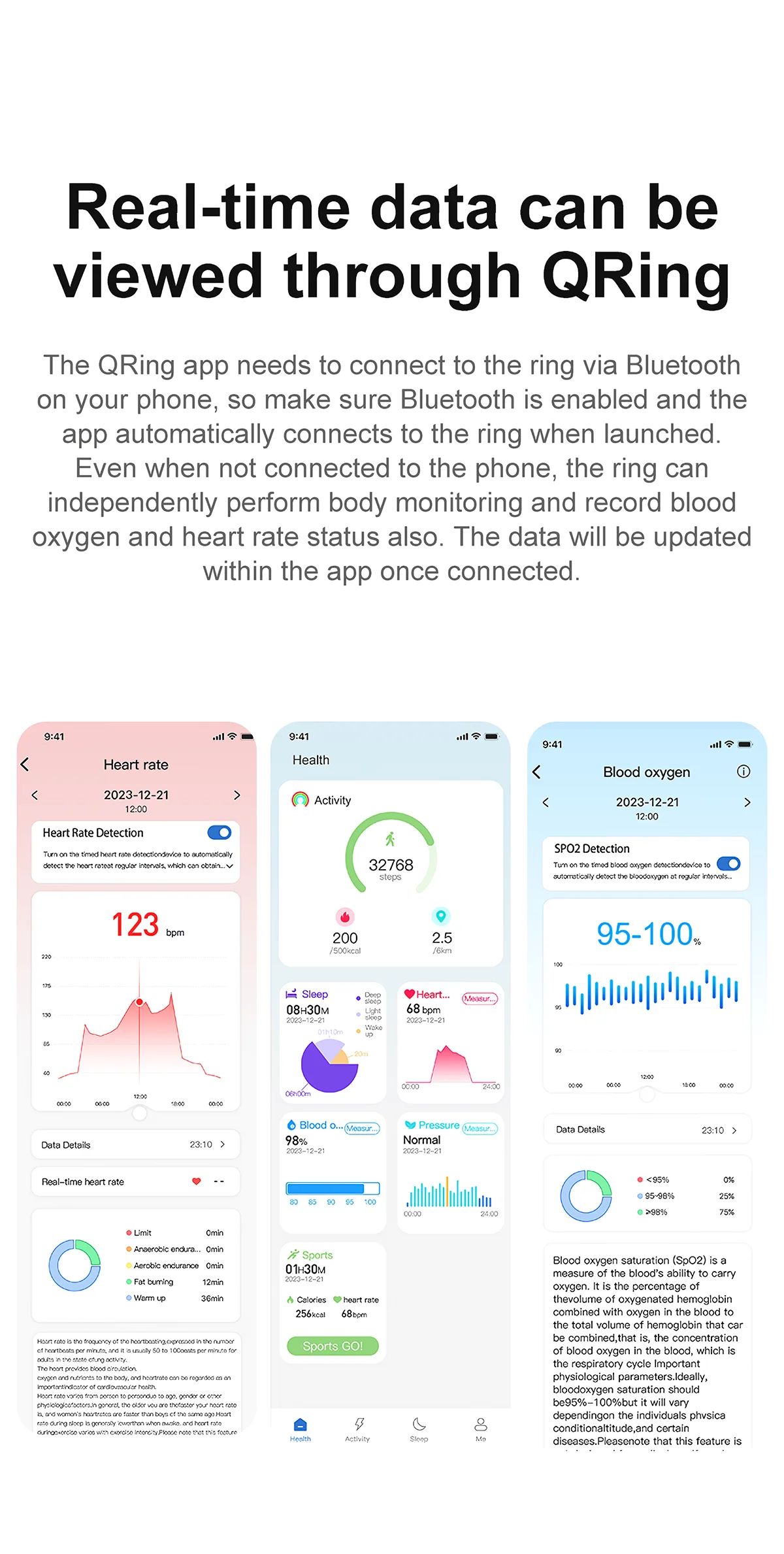 AMZMAX R02 Smart Ring Multi-sports Modes Pedometer Fitness Tracker Health Monitoring IP68 Waterproof Military Grade Smart Ring