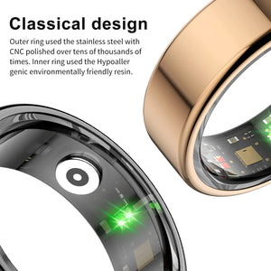 AMZMAX R02 Smart Ring Multi-sports Modes Pedometer Fitness Tracker Health Monitoring IP68 Waterproof Military Grade Smart Ring