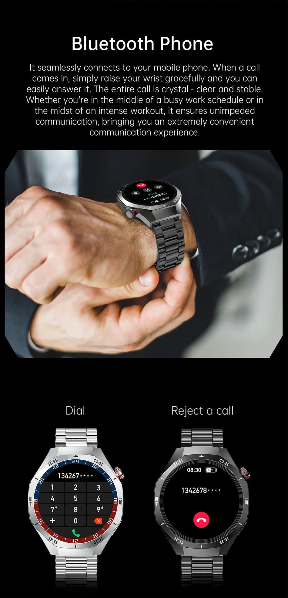 Huawei Watch GT5 Pro 
ساعة ذكية بشاشة HD، تدعم GPS، مكالمات بلوتوث، ومراقبة صحية شاملة. تصميم أنيق، مقاومة للماء، وبطارية